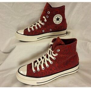 Converse Chuck Taylor 70 Red Leopard Print Jacquard Sneakers men 7.5 / women 9.5